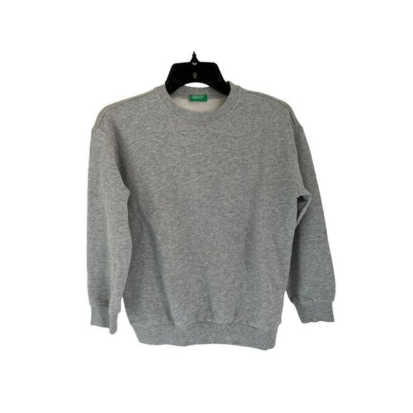 Benetton Glam Rock Sweatshirt Cotton Gray Crewneck Size Small - Picture 8 of 8